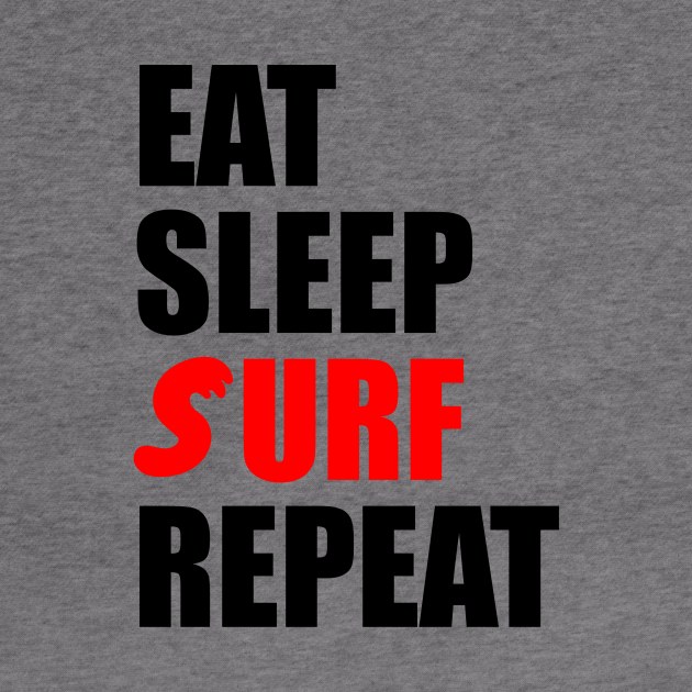 eat sleep surf repeat by Typography Dose